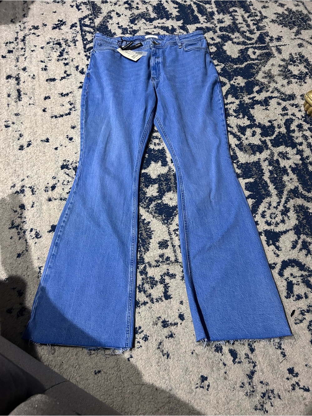 River Island Bright Blue Flare Wide Leg Jeans 18L 36” inseam